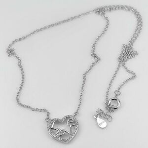 925 Sterling Silver Necklace Love In Heart Design 18 Inches